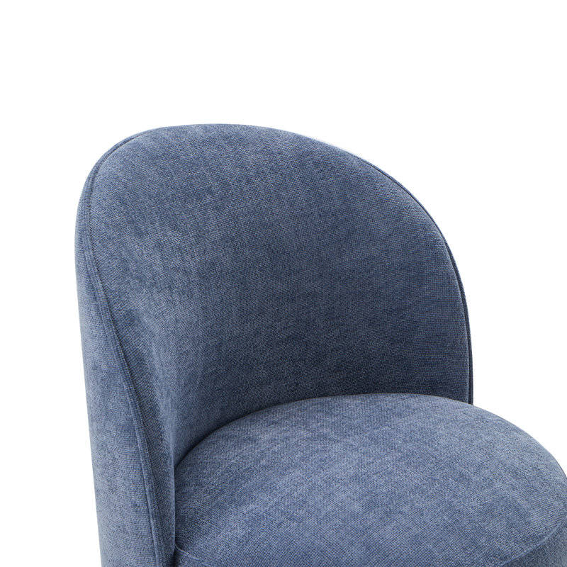 Chaise d'appoint rembourrée Sharlene, Tissage de performance bleu marine Joyce