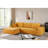 Left - Facing Ginger Yellow Corduroy 4 Seat Convertible Sectional, Soft Material, Full Foam Cushioning, No Assembly For Home Comfort Cozy Sleeper Sectional In Corduroy, Yellow, Design, Needed Use-1312746328-1312746327