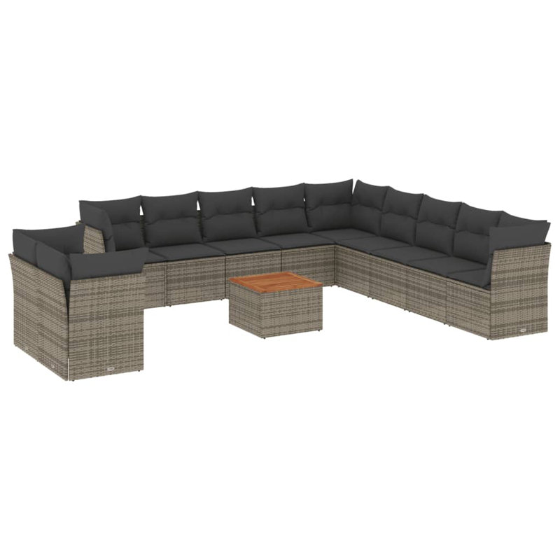 Ensemble de canapé de jardin Vidaxl Gris, brun, gris foncé