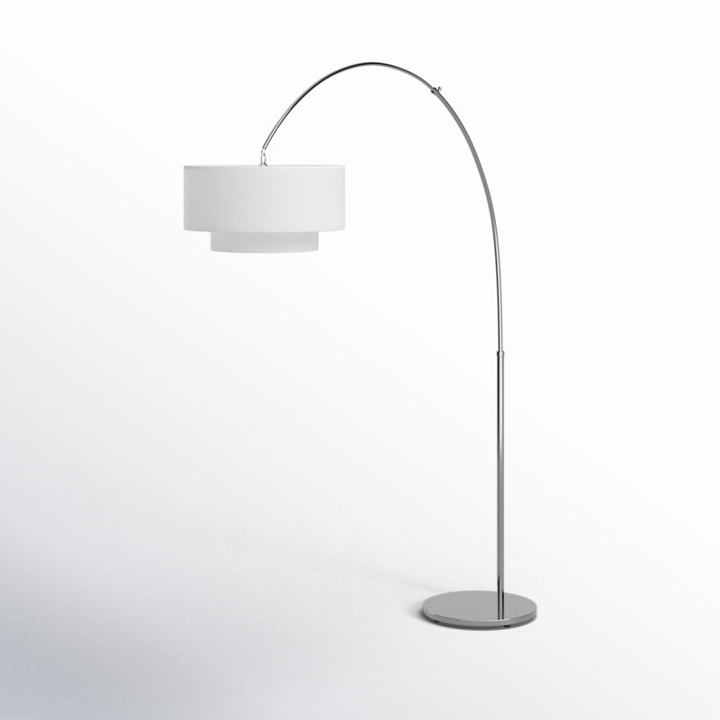 Lampe sur pied arquée 75 po Tanyel, Nickel poli