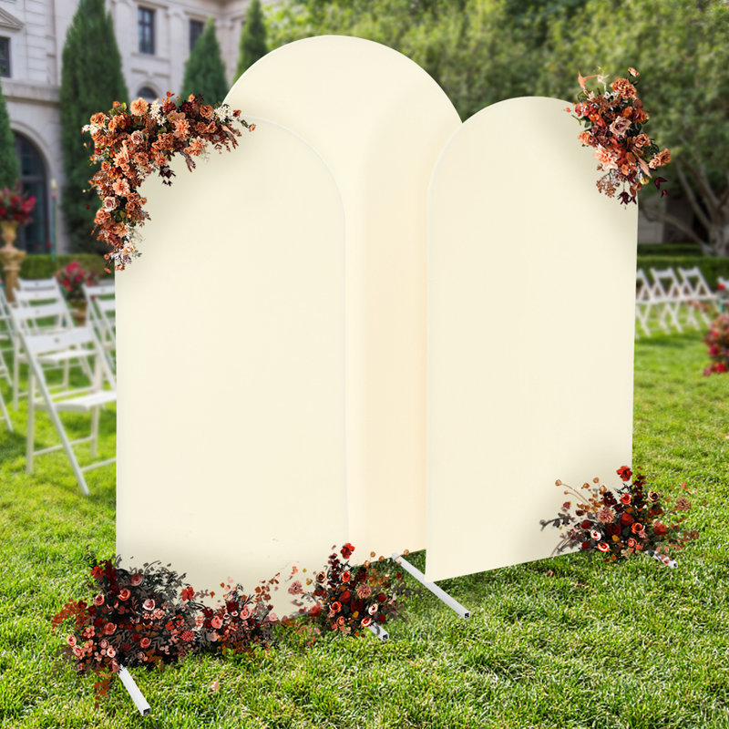 Ensemble de 3 supports en métal, Blanc / beige