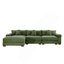 Canapé modulaire en L 130 po surdimensionné en forme de L, tissu en velours côtelé doux, avec repose-pieds, assise profonde, accoudoirs larges, conception ergonomique, 9 coussins, assemblage facile, pour le salon, la chambre à coucher-903031344