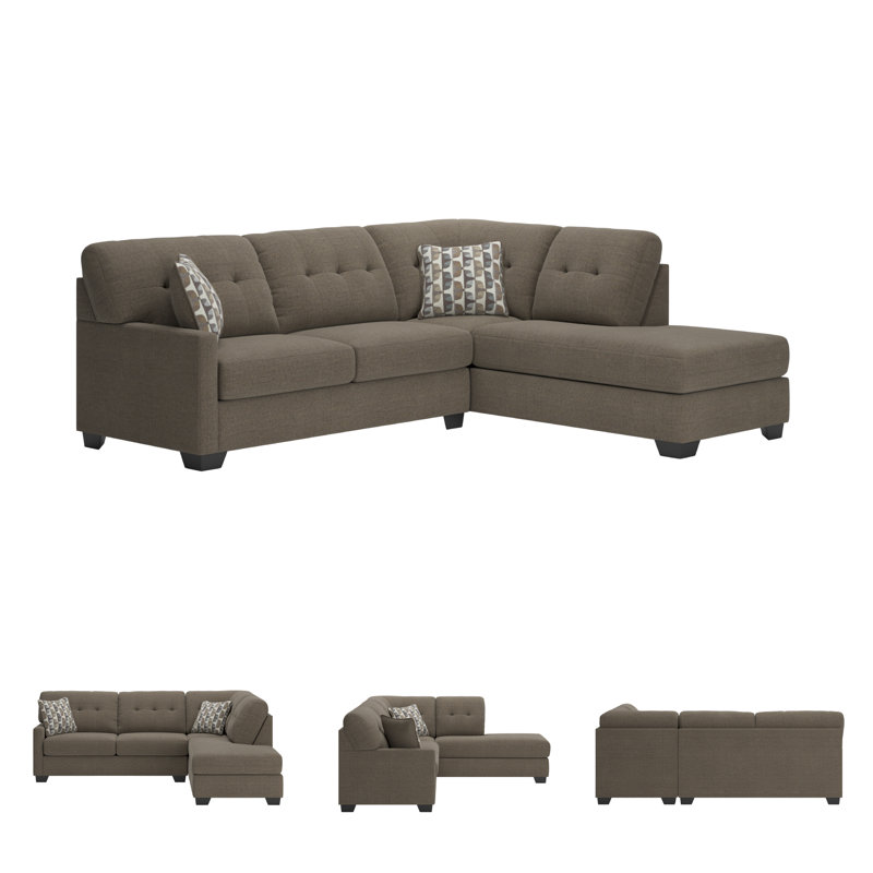 Irie 2 - Piece Upholstered Sectional, Right Hand Facing, Chocolate