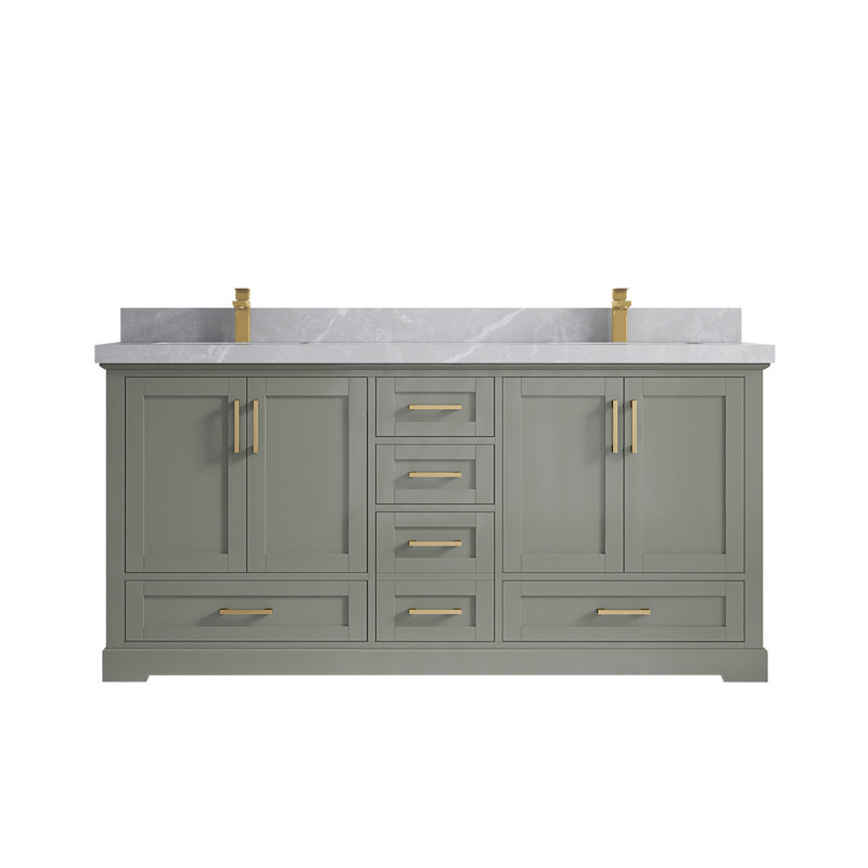 Ensemble de meuble-lavabo double 72 po Esin, Gris