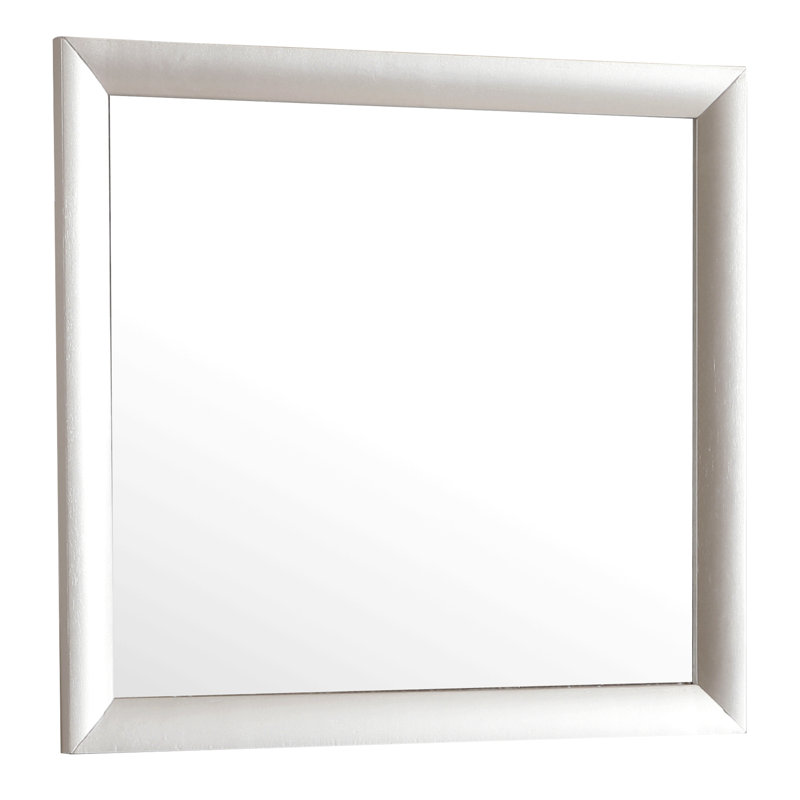 Miroir mural Contemporary, Beige, Rectangulaire, 39 po x 35 po