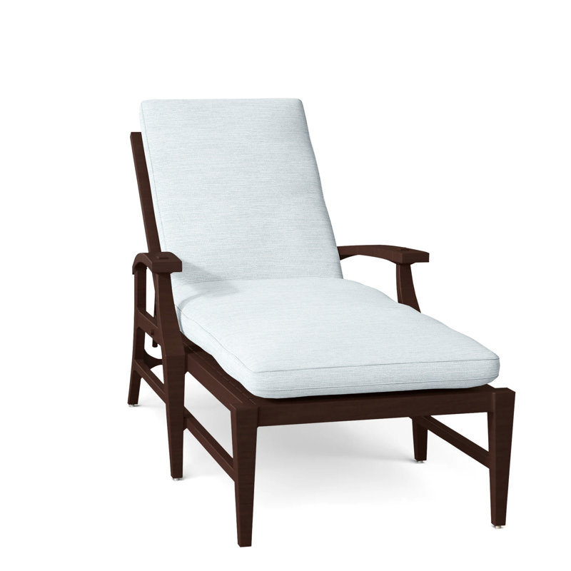 Chaise longue d'extérieur en aluminium Croquet, Welt, Papier ciel, Acajou