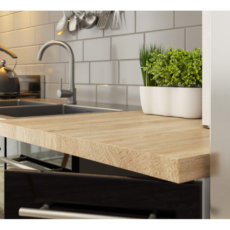 OLIWIA corner kitchen base cabinet in white and glossy black