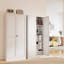 Armoire de rangement autoportante Mikenlee de 61 po en métal blanc avec 4 tablettes réglables pour salles de bains et bureaux à domicile
