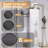Round Rainfall Shower System, 10" Head, 3-Function Handheld, High Pressure, Anti-Limescale, Brushed Gold-125033881