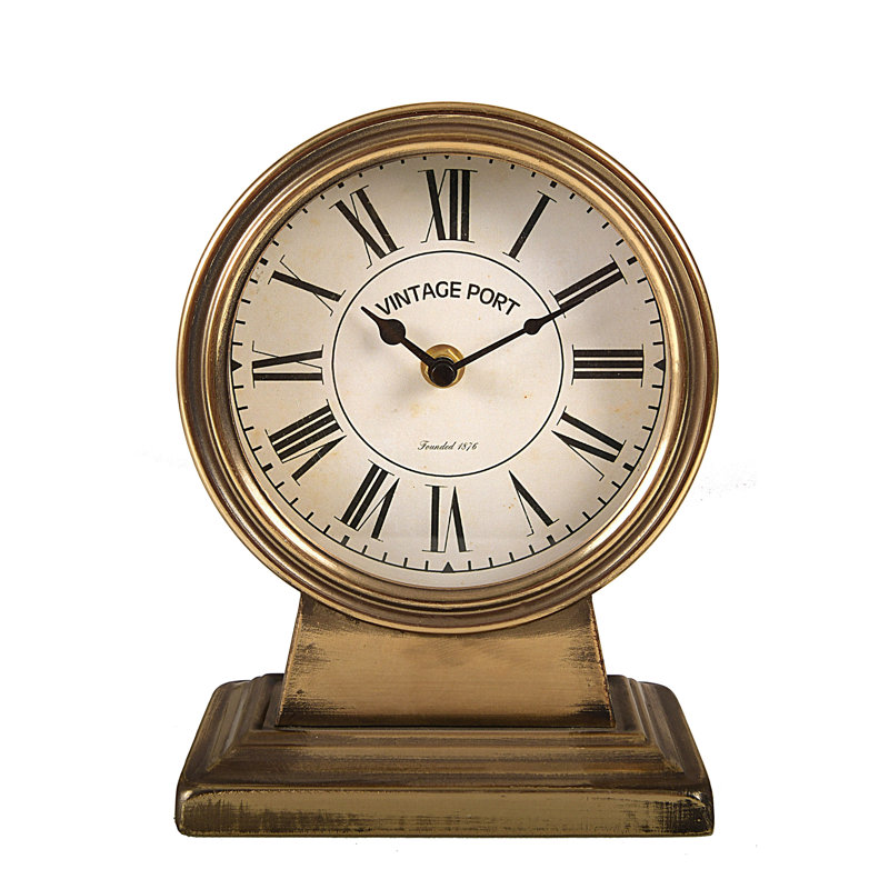 Khalil Metal Mantel Clock, Gold