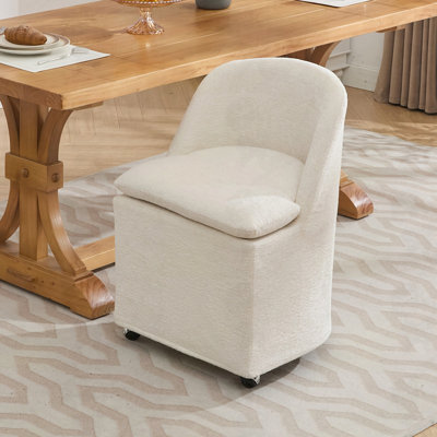 Ensemble de 2 fauteuils de salle à manger décoratifs en chenille