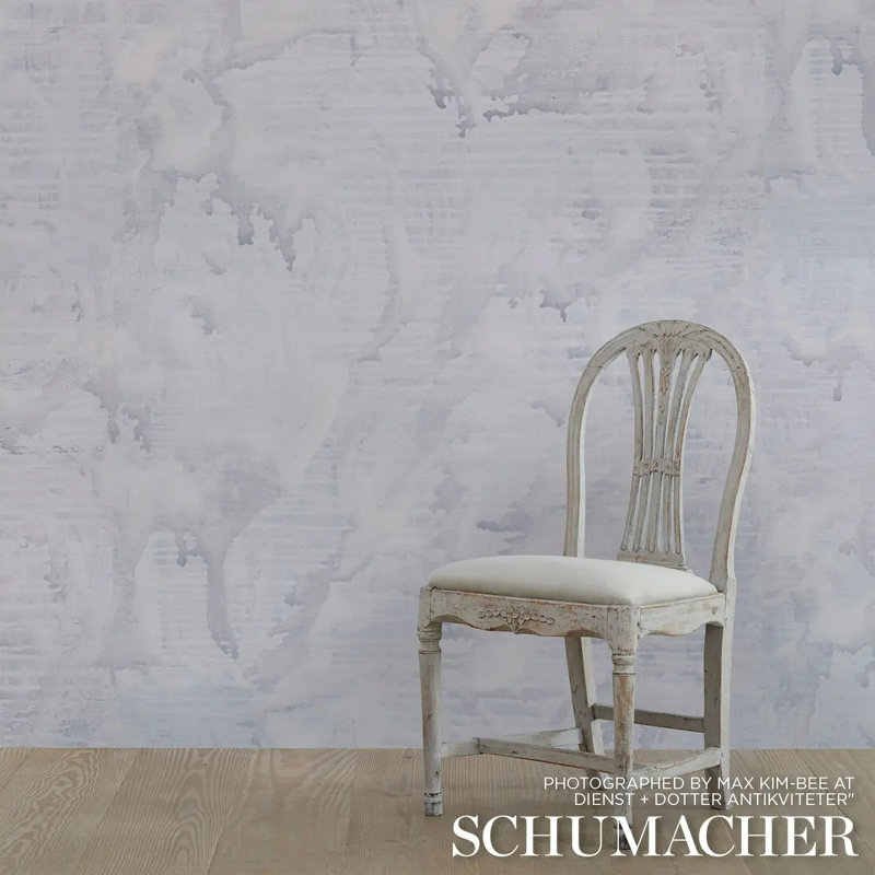 Schumacher X Colette Cosentino Wallpaper Roll by Colette Cosentino, Blue