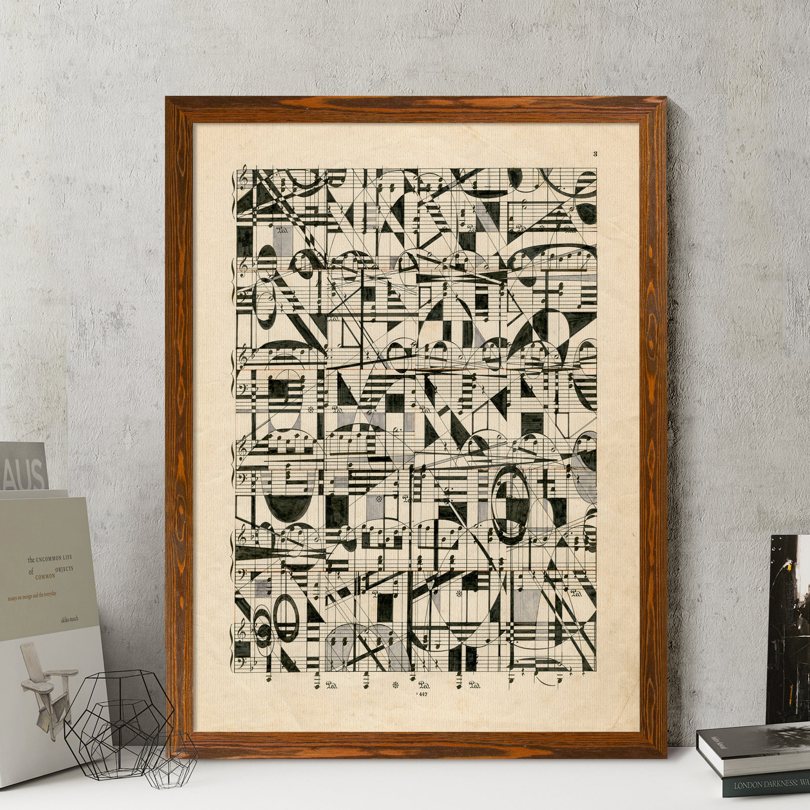 Graphic Notes Painting by Paul Cezanne, 38" H x 28" W x 1.25" D, Maple Framed Canvas