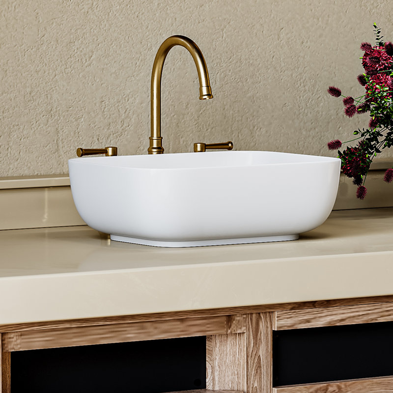 16" X 12''  Rectangular Vitreous China Bathroom Vessel Sink in White