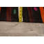 Tapis noir/orange en laine fait main kilim Anndrea