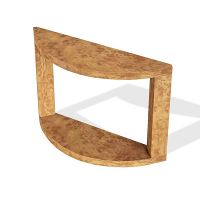 Curved Burl Wood Grain Solid Ash Console Table