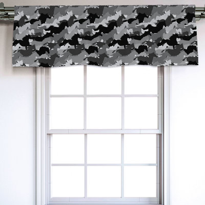 Sateen Camouflage Ruffled Window Valance