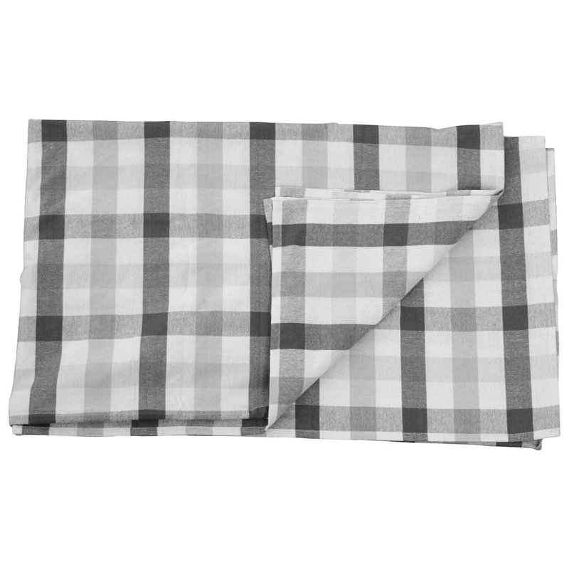 --- Rectangular Tartan Tablecloth, Black