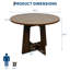 Table de salle à manger ronde 43,3 po pour 4 personnes, table de cuisine en bois de ferme moderne pour petits espaces et appartements-1401966432