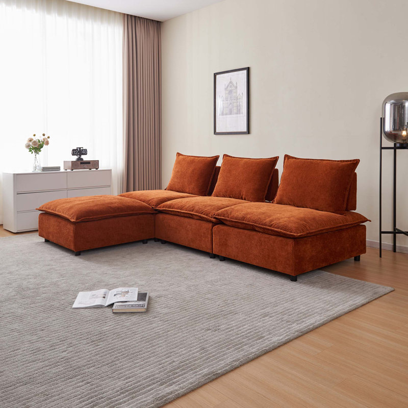 Canapé modulaire en L avec repose-pieds Modern