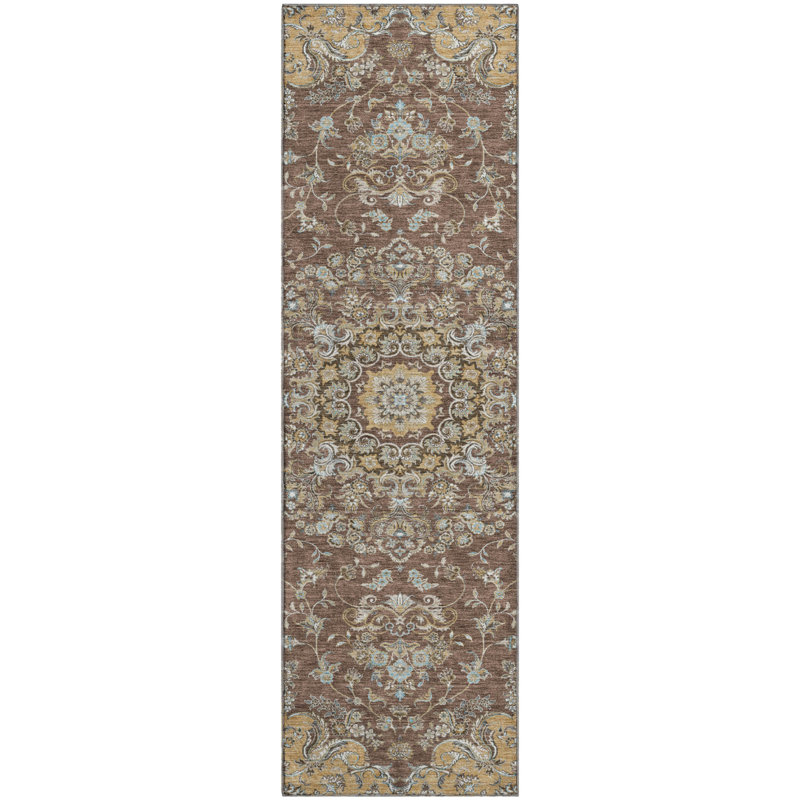 Tapis de qualité supérieure Mayfield AMF2495 Global, Chocolat, Tapis de couloir 2 pi 3 po x 7 pi 6 po