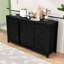Buffet de rangement rustique avec 4 tiroirs, portes de grange coulissantes et prise de courant intégrée-437088300