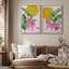 «Tropical Jungle», feuille de bananier, guépard rose, nature, ensemble de 2 impressions sur toile-75851907-75851903
