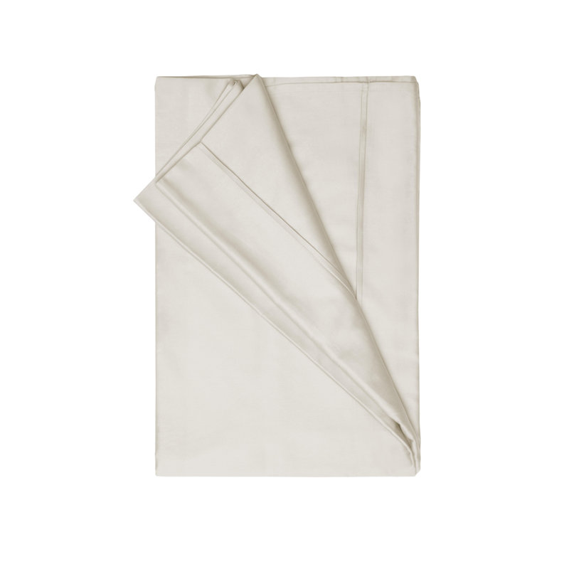 500 TC Premium Polycotton Sateen Flat Sheet, Ivory, Double (4'6)