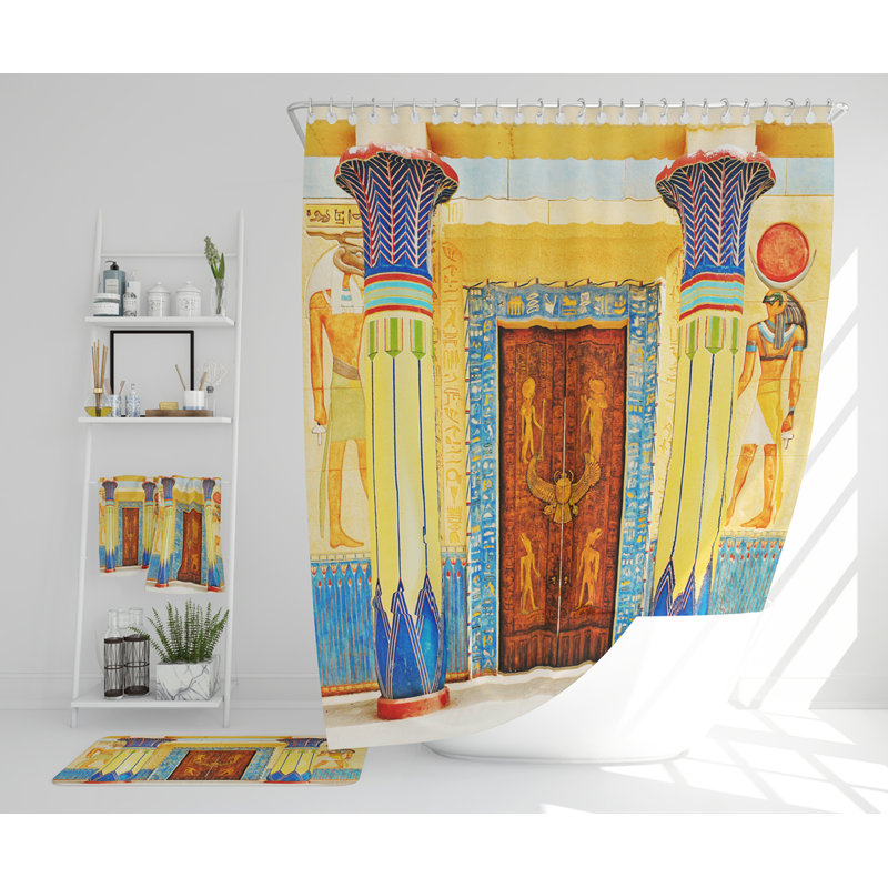 Natsha Polyester Shower Curtain Set