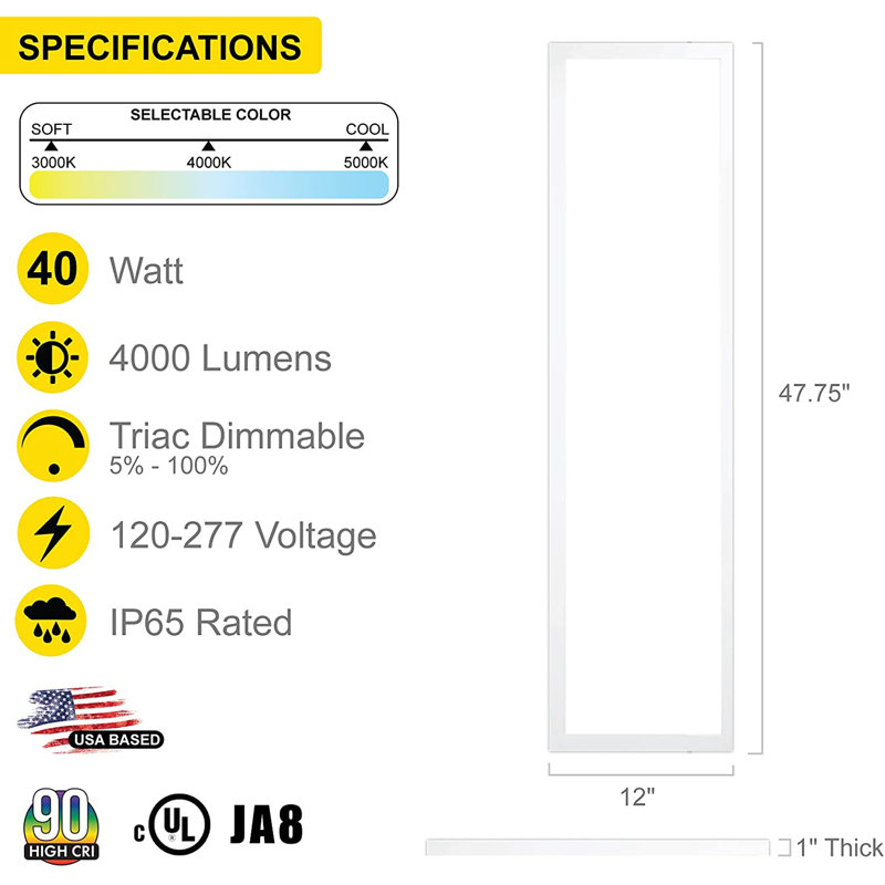 Dimmable Rectangle Flat Panel Ceiling Light