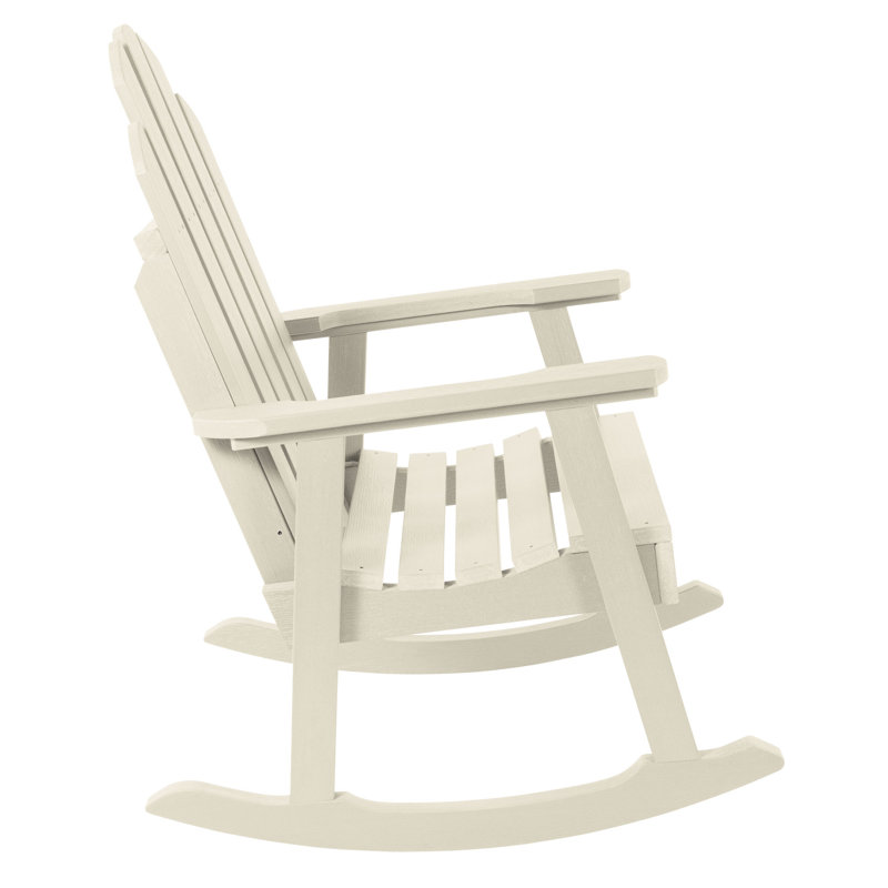 Chaise berçante d'extérieur en plastique Rialto, Blanc délavé