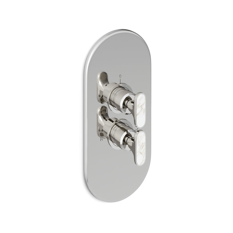Twenties 2-Way Thermostatic Mixer, Chrome/Bianco Carrara