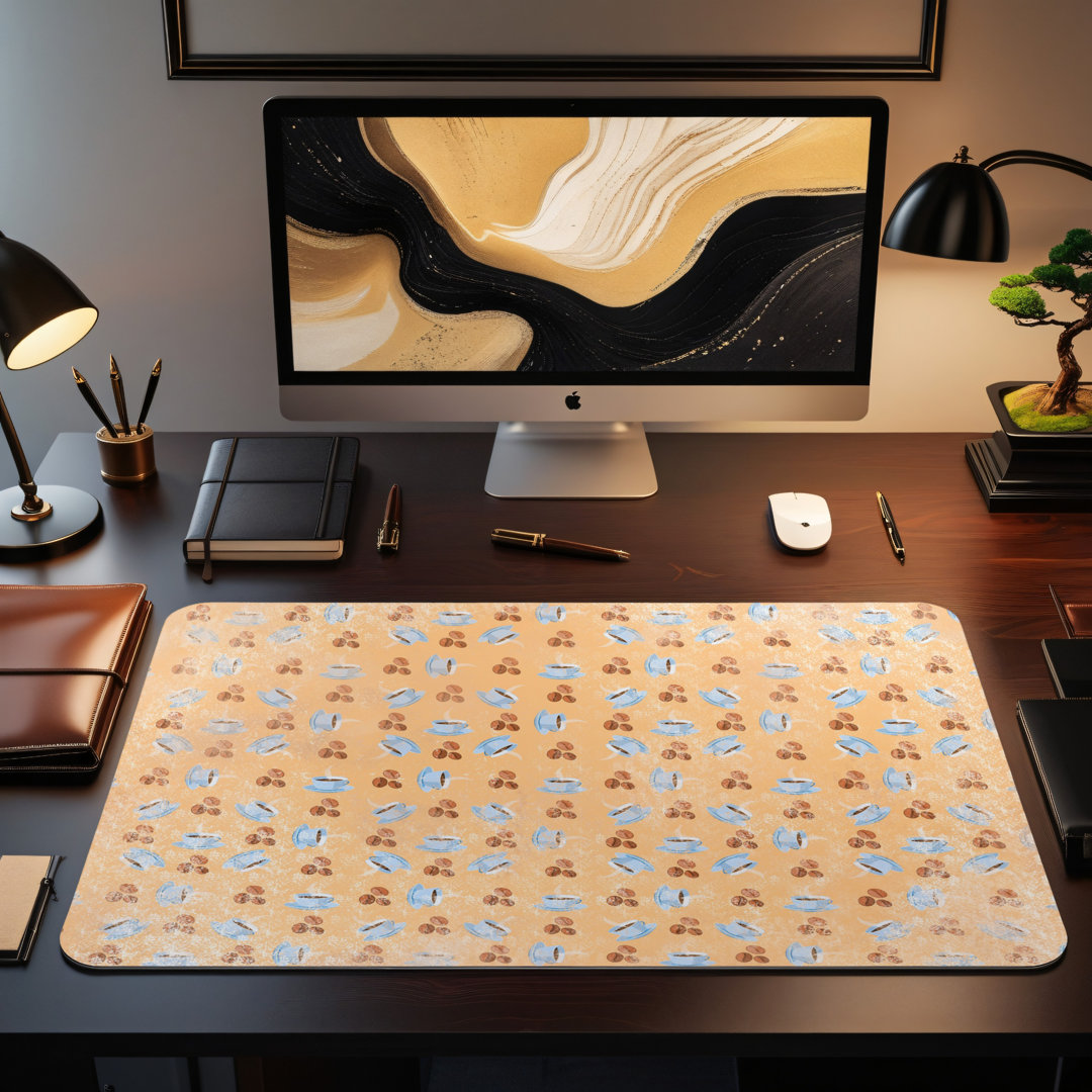 Coffee Beans Cups Desk Mat