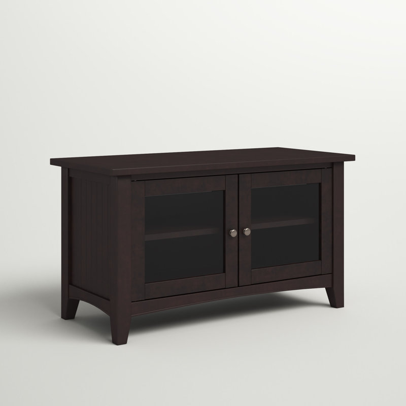 Shaker Cottage TV Stand, Espresso - 36" Media Console with Glass Cabinet, Espresso