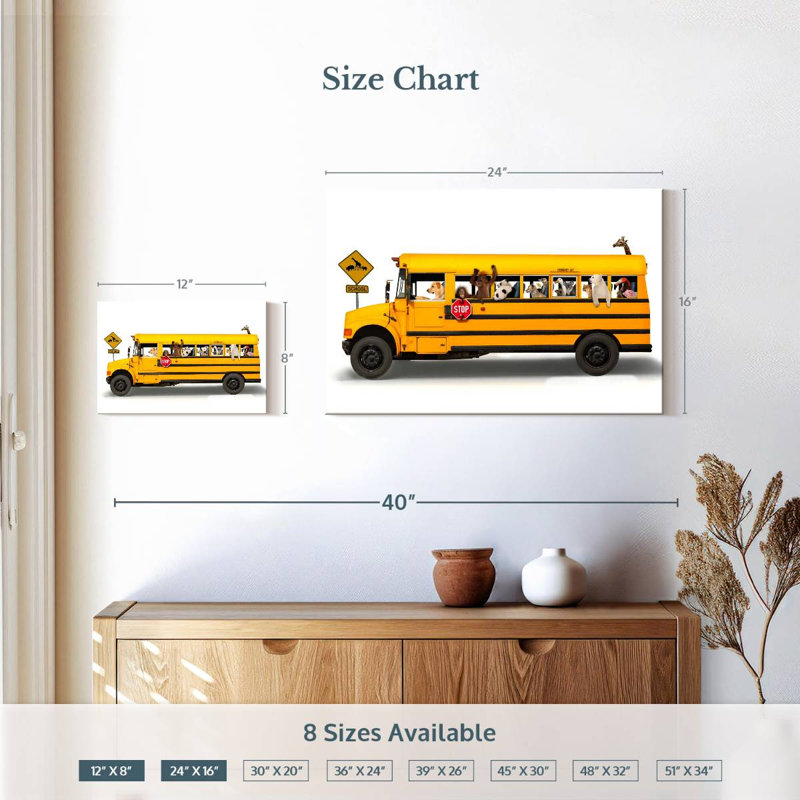 School Bus, 16" H x 24" W