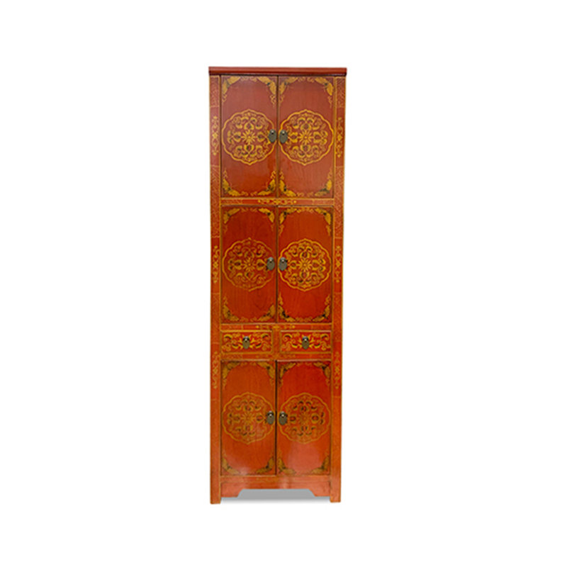 Mongolian Tall Cabinet -Red