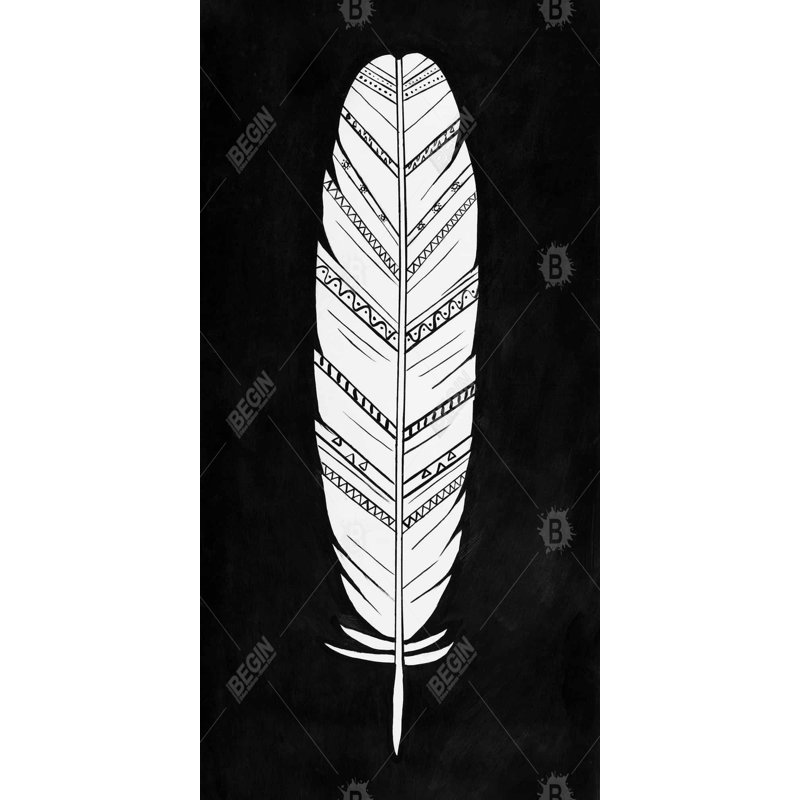 Plume avec motifs - décor de chambre à coucher noir encadré