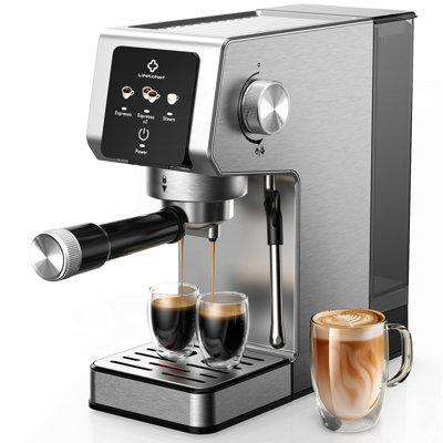 Machine à espresso LINKChef à 20 barres avec buse à vapeur automatique, machine à espresso professionnelle de 1300 W, réservoir d'eau amovible de 40 oz, simple et double tir