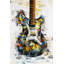 Abstrait guitare colorée - impression encadrée avec passe-partout-438955455