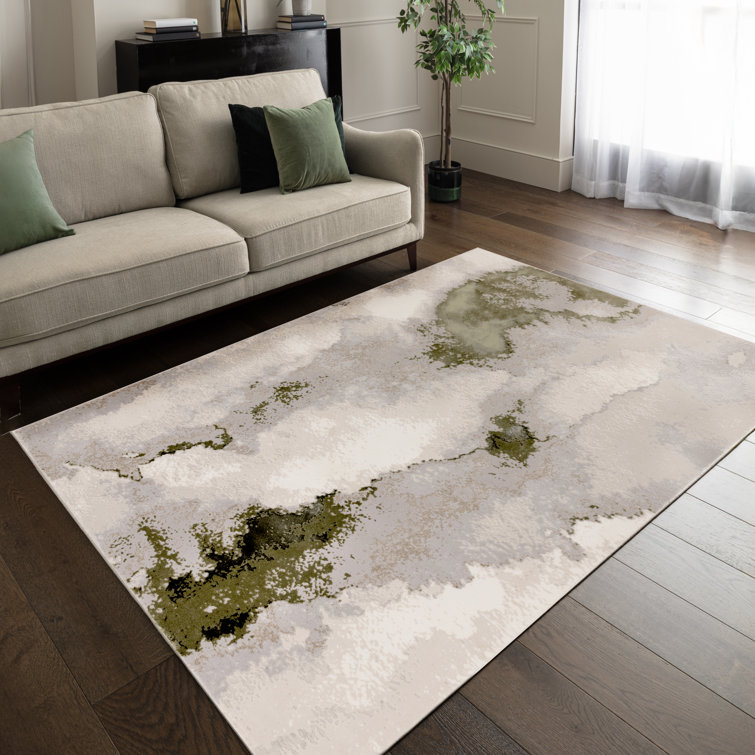 Caydren Abstract Beige/Green Area Rug