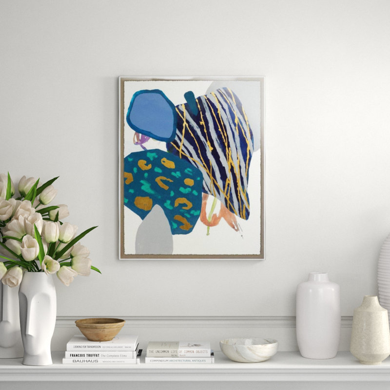 «Green Leaves II» par Sara Brown - impression, Or doré, H 30 po x l 24 po x P 1,5 po