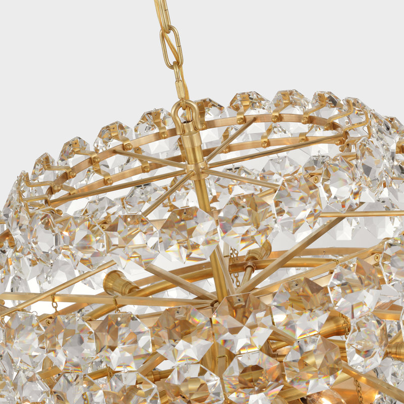 Sanger 18 - Light Chandelier, Hand-Rubbed Antique Brass