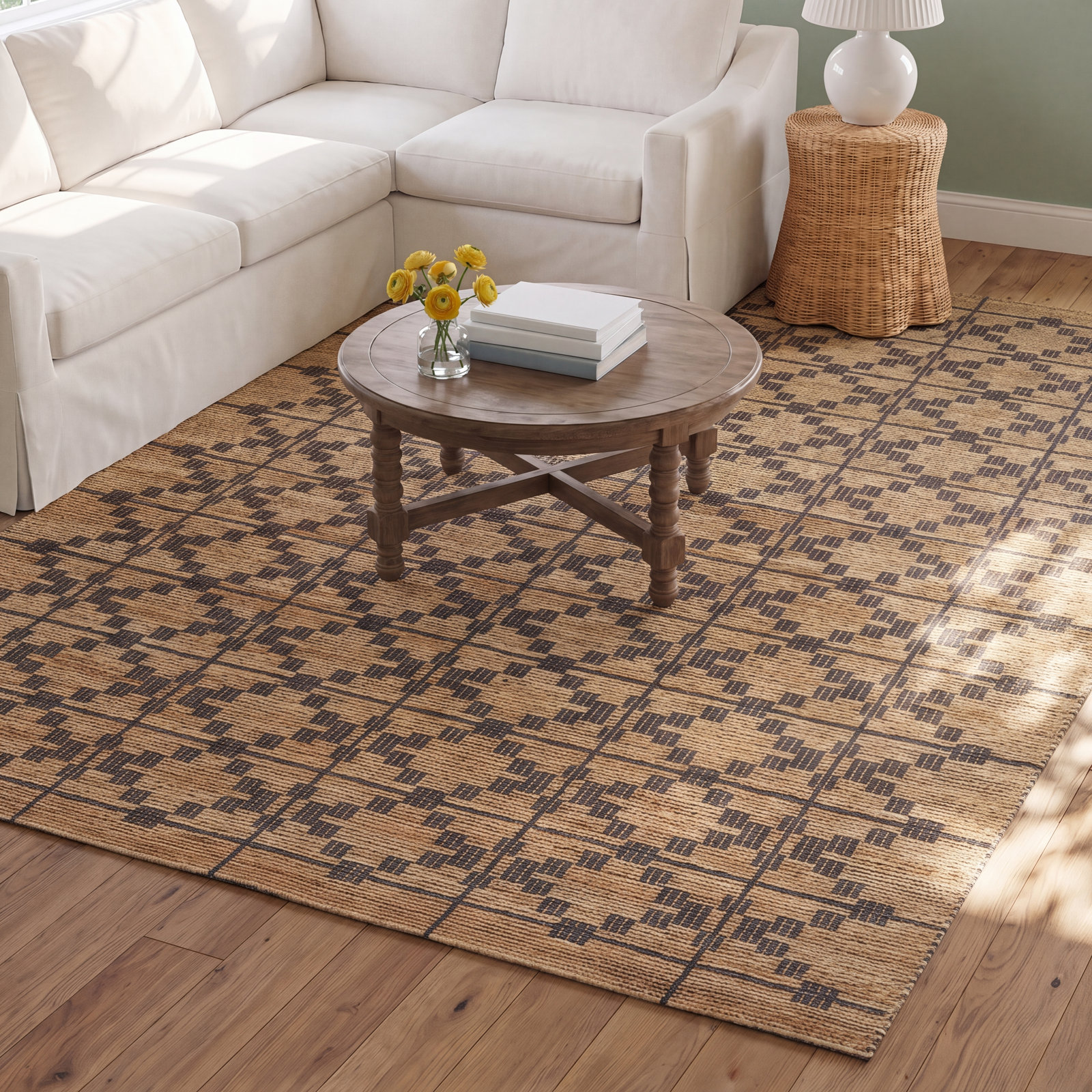 Judy Natural / Graphite Area Rug, Rectangle 3'6" x 5'6"