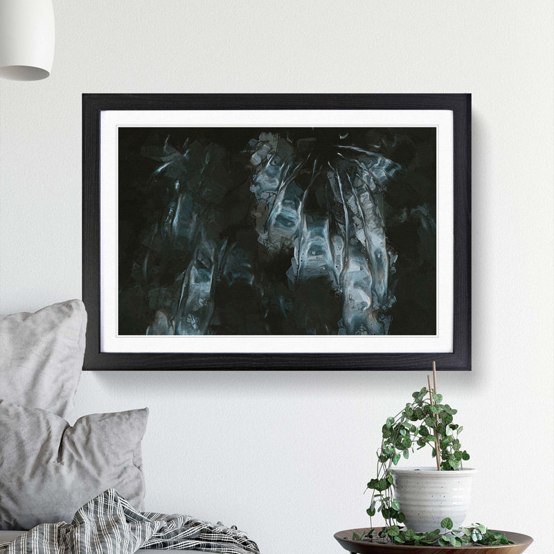 Night Visions in Abstract - Picture Frame Painting Print, 62cm H x 87cm W x 2cm D, Black Framed