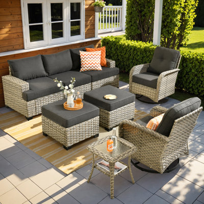 
Burcin Outdoor Rocking Chair 8-piece Set