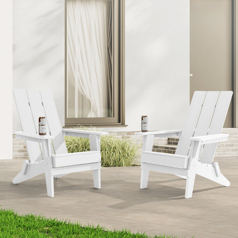 Chaise Adirondack pliable Fairlough HiPS, Blanc