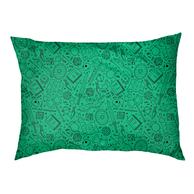Coussin Byrge, Moyen (l 29,5 po x P 19,5 po x H 9,5 po), Vert / noir