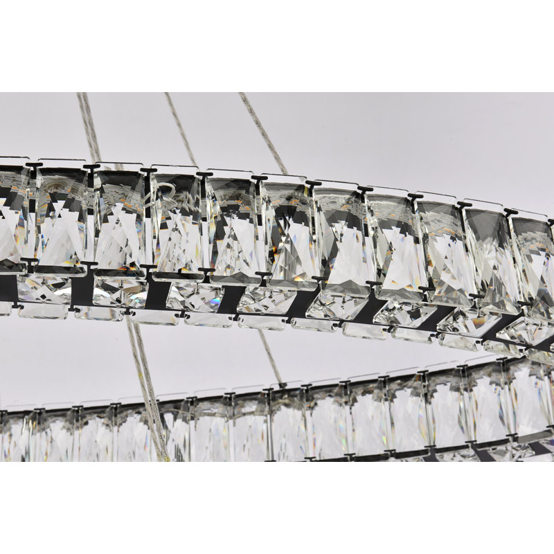 Lustre ovale en cristal 2 lumières Steveson, H 12 po x l 48 po x P 18,1 po, Noir