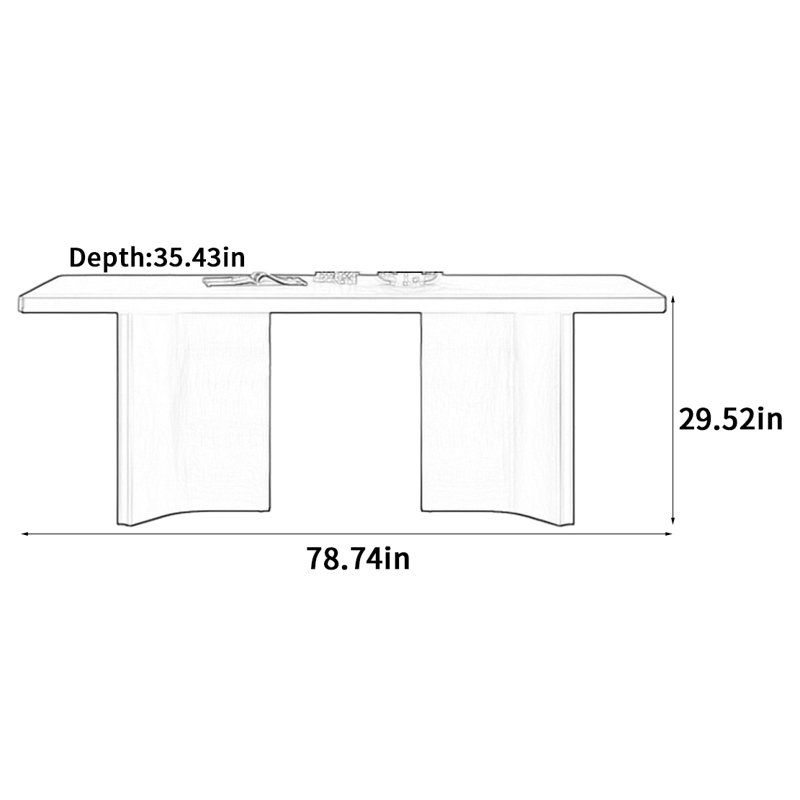 Table de salle à manger Minimalist, H 29,52 po x L 78,74 po x l 35,43 po