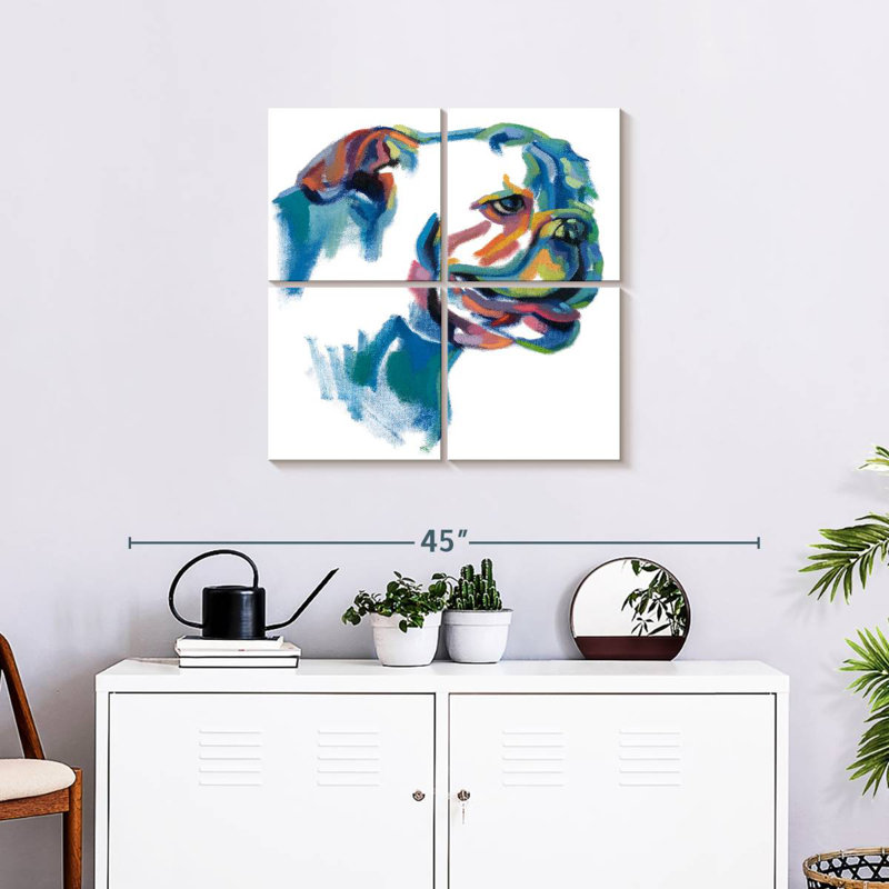 Brampt Bulldog Painting, 26" H x 26" W